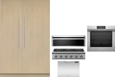 6 Piece Package Includes Refrigerator, Freezer, Cooktop, Wall Oven, Hood And Dishwasher